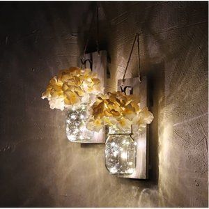 Rustic Mason Jar Wall Sconce (2 Pack)